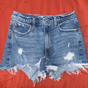 Abercrombie & Fitch Frayed Blue Jean Shorts